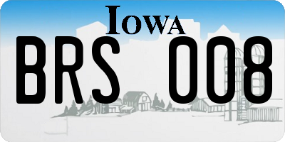 IA license plate BRS008