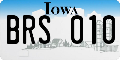 IA license plate BRS010