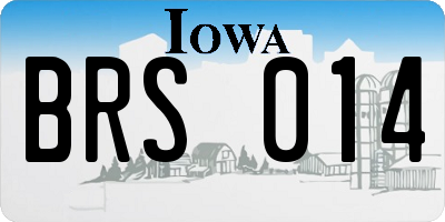 IA license plate BRS014