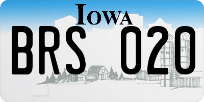 IA license plate BRS020