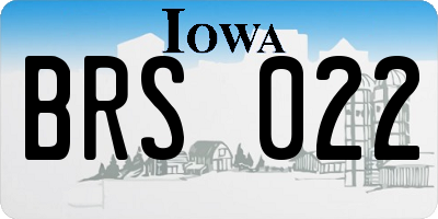 IA license plate BRS022
