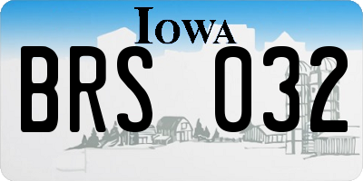 IA license plate BRS032