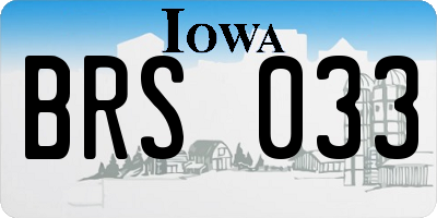 IA license plate BRS033