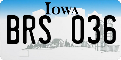 IA license plate BRS036