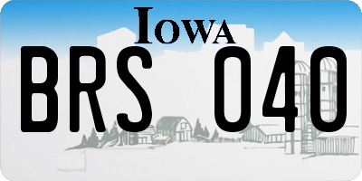 IA license plate BRS040