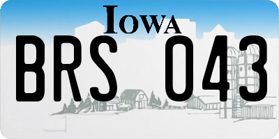 IA license plate BRS043