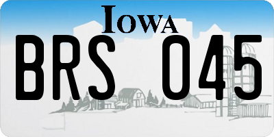 IA license plate BRS045