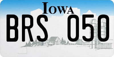IA license plate BRS050