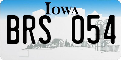 IA license plate BRS054