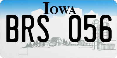 IA license plate BRS056