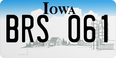IA license plate BRS061