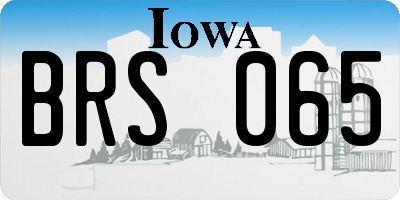 IA license plate BRS065