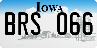IA license plate BRS066