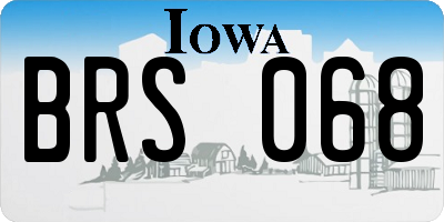 IA license plate BRS068