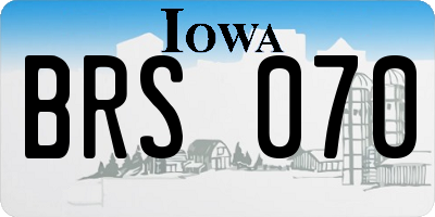 IA license plate BRS070