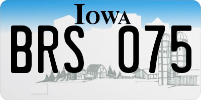 IA license plate BRS075