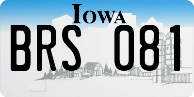 IA license plate BRS081