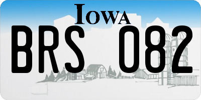 IA license plate BRS082
