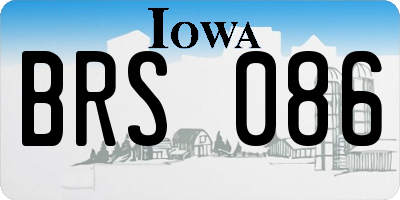 IA license plate BRS086