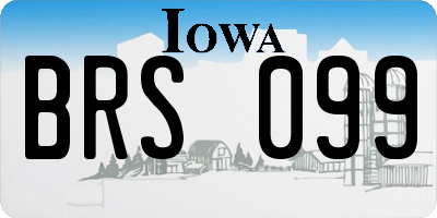 IA license plate BRS099