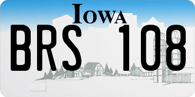 IA license plate BRS108