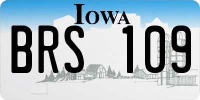 IA license plate BRS109