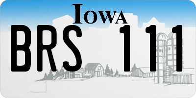 IA license plate BRS111