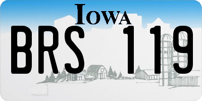 IA license plate BRS119