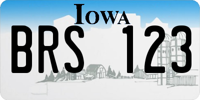 IA license plate BRS123