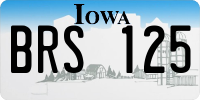 IA license plate BRS125