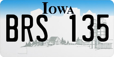IA license plate BRS135