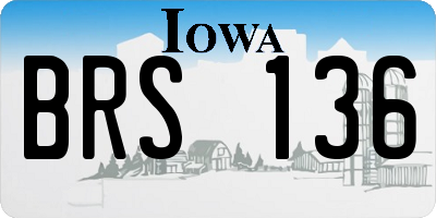 IA license plate BRS136