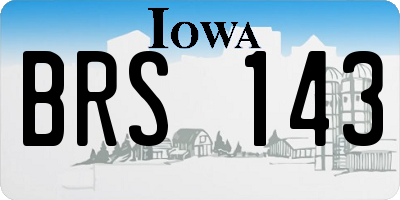 IA license plate BRS143