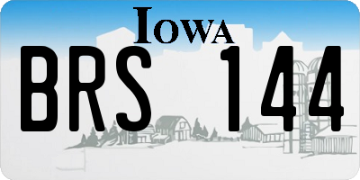 IA license plate BRS144