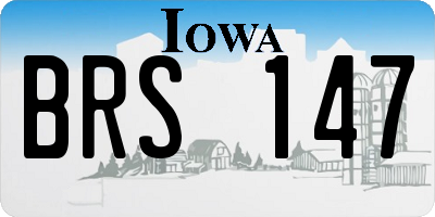 IA license plate BRS147