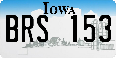IA license plate BRS153
