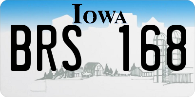 IA license plate BRS168