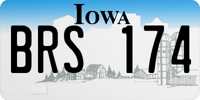 IA license plate BRS174