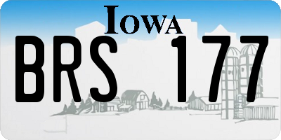 IA license plate BRS177