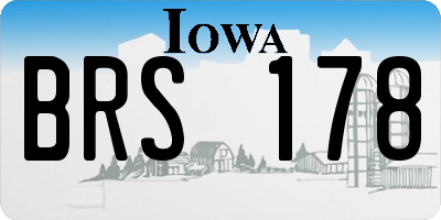 IA license plate BRS178