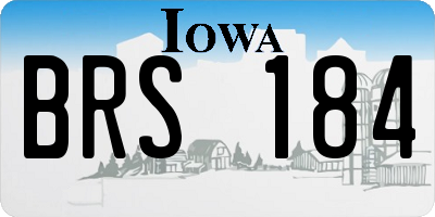 IA license plate BRS184