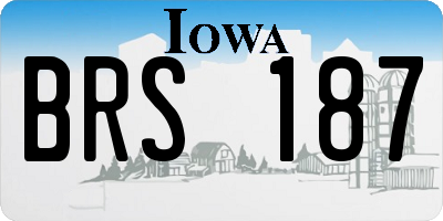 IA license plate BRS187