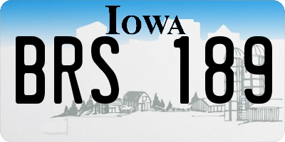 IA license plate BRS189