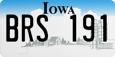 IA license plate BRS191
