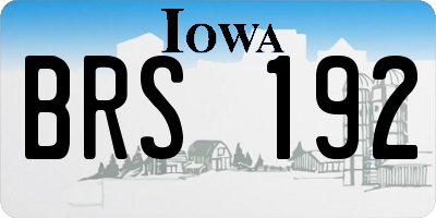 IA license plate BRS192