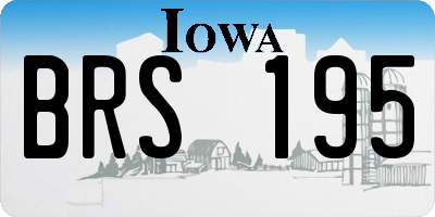 IA license plate BRS195