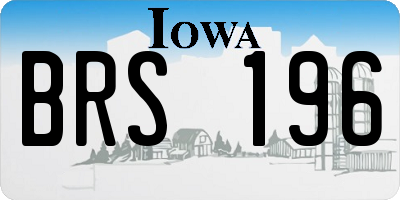 IA license plate BRS196