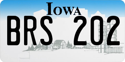 IA license plate BRS202