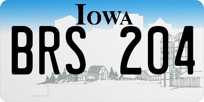 IA license plate BRS204