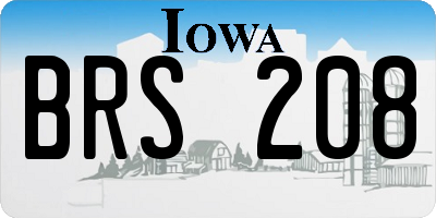 IA license plate BRS208